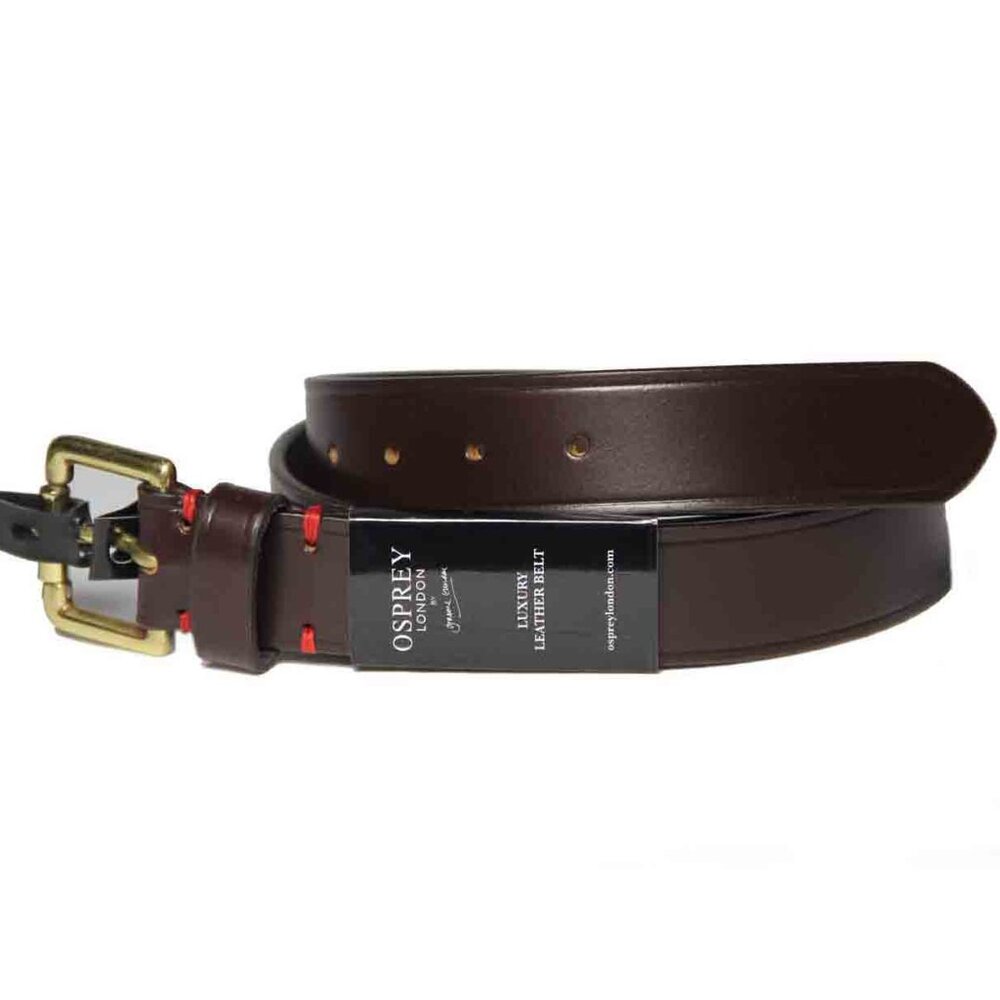 Osprey London Santiago Belt Chocolate Brown Saddle Leather Men's Size 40